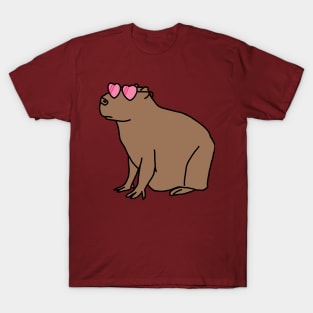 Capybara Wearing Rose Colored Glasses T-Shirt